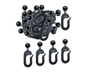 HGZLQKD 56x Hooks for Gazebo Curtains, Black ABS U-shape Gutter Hooks, UV & Weather Resistant Canopy Curtain Kit Professional Rustproof Curtain Hooks Ideal for Outdoor Decorative Lights