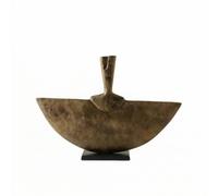 HGZLQKD Abstract Decorative Sculpture Modern Aluminum Art Statue Matte Black Tabletop Decor Minimalist Design Interaction Secure Pedestal Living Room Shelf Office Desk