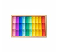 HGZLQKD Acrylic Building Blocks Educational Toy Transparent Stacking Blocks Fine Motor Development Sorting Counting Skill Building Rainbow Construction Set, Transparent 30PC