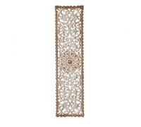 HGZLQKD Artwork Openwork Carved Panel Vintage Wood Distressed Finish Central Medallion Suitable for Living Room Entryway Hallway Display Corner108cm27cm2.5cm