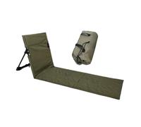 HGZLQKD Beach Mat, Foldable Beach Chair Lounge Mat, Lightweight Camping Chair with Storage Bag, Low Seat Outdoor Floor Seat with Backrest for Sunbathing Adults Garden Traveling Reclining, Dark Green