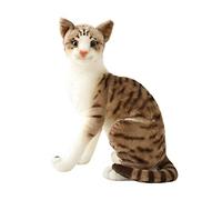 HGZLQKD Beautiful Cuddly Toy Figures, Comfortable Kitten, Cats, Toy, Simulation, Kitten for Adults, Children's Room, Children, Boys, Girls, 35cm Cat Gray