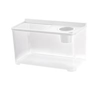 HGZLQKD Betta Fish Tank Mini Bowl Habitat Cage Stackable Reptile Tank Terrarium Small Fish Tank for Fish Hermit Crabs Gecko Lizards, White