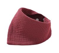 HGZLQKD Bib Unisex Breathable Solid Color Absorbent Triangular Adjustable Snaps Soft Burp Bandana Drool Bib for Newborn, Dark Red