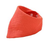 HGZLQKD Bib Unisex Breathable Solid Color Absorbent Triangular Adjustable Snaps Soft Burp Bandana Drool Bib for Newborn, Orange Red