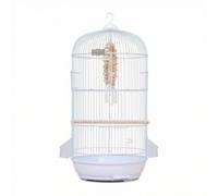 HGZLQKD Bird Cage Round Enclosure Domed Top Hanging Hook Feeder Cups Perch Interior Accessory Base Tray Side Feeders Carbon, Array, Glacier Blue, Diameter 33CM, Height 71CM
