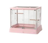 HGZLQKD Bird Enclosure Parrot Cage Aviary Cage Bird House With Wire Frame Pull Out Tray Two Wooden Perches Two Feeder Cups, Array, B6047SS Stainless Steel Pink, B6047SS Stainless Steel Pink