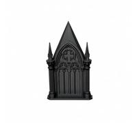 HGZLQKD Blank Miniature Gothic Door | Freestanding, Dollhouse Door, Realistic, Architectural Ornament, for Decorative Dioramas, Hobbyists, Black