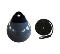 HGZLQKD Boat Buoy Ball, Boats Ball, Anti Scratch Multifunctional Marine Mooring Buoy, Wth 1.5M Rope for Docking Small Sailboat, Black Rope