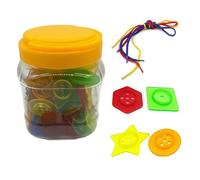 HGZLQKD Button Threading Toy Lacing Toy Portable for Travel Hand Eye Coordination 72Pcs Assorted for Kids Crafts