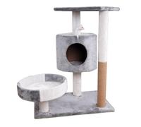 HGZLQKD Cat Activity Center with Sisal Posts Space with Scratching Posts Pet for Kittens, Indoor Activity Corner, Gray