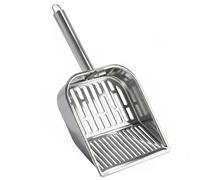 HGZLQKD Cat Litter Stainless Steel Waste Remover Sifter With Non Slip Handle Deep Cleaning Tip For Tofu Clay Mineral Sands Suitable for cat families shelters everyday chores, Ss Handle