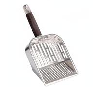 HGZLQKD Cat Litter Stainless Steel Waste Remover Sifter With Non Slip Handle Deep Cleaning Tip For Tofu Clay Mineral Sands Suitable for cat families shelters everyday chores, Plastic Handle