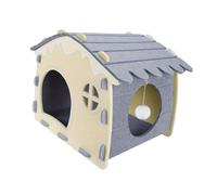 HGZLQKD Cat Scratcher House Sleeping Bed Scratching Hideaway with Interactive Ball (Easy to Assembly) for Small and Medium Cats, Grey