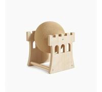 HGZLQKD Cat Scratching Wheel Rotating Toy Upright Scratcher Sisal Ball Wooden Frame Interactive Play Corrugated Texture Claw Care suitable for indoor cats, 12cm, Castle
