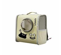 HGZLQKD Cat Shoulder Carrier Backpack Pet Case With Vent Mesh Side Door View Window Portable Suitable for neighborhood walks casual use, Beige, Small