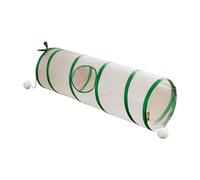 HGZLQKD Cat Tunnel Tube Playing Tent Folding Portable Accessories Indoor Interactive Toy Pet Play Tunnel for Small Animals Kitten, Straight Green