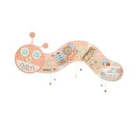 HGZLQKD Caterpillar Activity Wall Busy Board, Wooden Activity Wall Panel, 8 Activities Montessori Sensory Wall Toy for Kids 3+ Years, Toddler Playroom Nursery Classroom, Pink