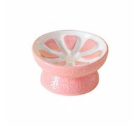 HGZLQKD Ceramic Cat Bowl Tilted Slow Feeding Porcelain Sturdy Elevated Base Mess- Eating Suitable for Cat Feeding at Home, Pink