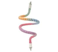 HGZLQKD Chewing Perch Plaything Parrot Rope Perch Bird Climbing Rope Spiral Stand With Firm Screw Fix Cotton And Iron Wire Structure Suitable for pet cages, Diameter 1CM, Length 81CM