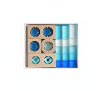 HGZLQKD Children Building Blocks Acrylic Rainbow Blocks Set With Clear Transparent Pieces Jewel In Sunlight Encourages Shade Matching And Tone Comparison, Transparent Blue