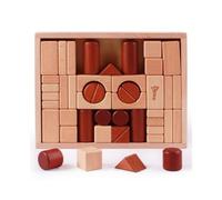 HGZLQKD Children Building Blocks Wooden Puzzle Set With Tray Geometric Blocks Stacking Blocks Sorting Toy Beech Wood Design For Shape Sorting And Stacking Suitable for skill building home activities