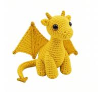 HGZLQKD Children Comfort Doll Crochet Figurine Keepsake mini yarn crochet with detailed stitching and round eyes and suitable for office desk bedside table study shelf, Yellow, 10cm