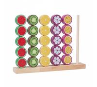 HGZLQKD Children Educational Game Wooden Stacking Toy Fruit Shape Sorter Bead Lacing Set With Matching Games And Patience Training Suitable for classroom centers homeschool materials play dates