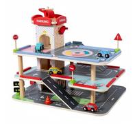 HGZLQKD Children Parking Playset Wooden Garage Toy Interactive Elevator Multi-Level Accessories Pretend Play Set Suitable for Children Imagination Home
