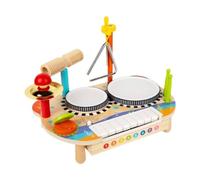 HGZLQKD Children Percussion Board Wooden Drum Xylophone Combo With Cymbal Triangle Rattle Compact All In One Kids Instrument For Early Beat And Coordination