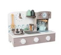 HGZLQKD Children Play Kitchen Set Playset Pretend Coffee Machine Dessert Counter With Turning Knobs And Play Clock Wooden Build For Role Play Learning Suitable for preschool playroom birthday gifts