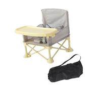 HGZLQKD Children Seat Portable Easy Cleaning Compact Fold Comfortable Backrest Folding Booster Baby Dining Seat for Infants, Gray