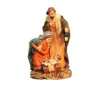 HGZLQKD Christmas Nativity Scene Figurine Figure Handmade DIY Traditional Stable Gift Resin Sculpture for Fireplace Indoor Tabletop, Style D