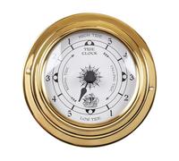 HGZLQKD Clock Quiet Brass Housing Accurate Nautical Wall Clock High and Low s for Indoor Outdoor Sailing Ship Yacht Marine