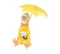 HGZLQKD Cute Duck Statue for Holding Umbrella, Creative Duck Holding an Umbrella Ornament, Weatherproof Duck Ornaments, Outdoor Garden Ornament for Yard, Patio, Balcony, 12cmx13cmx26cm