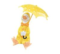 HGZLQKD Cute Duck Statue for Holding Umbrella, Sitting Duck Ornaments Duck Figurine Holding Umbrella Garden Ornaments with Umbrella Weatherproof Resin Duck Statues for Patio Porch Lawn,12x13x26cm