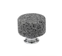 HGZLQKD Cylindrical Cabinet Knob, Grey, Deep Gray Marble with Silver Base, Modern Luxury