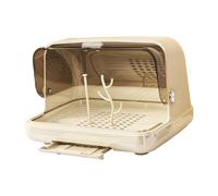HGZLQKD Drying Rack Nursing Bottle Storage Box Portable with Cover Container Organizer for Kitchen Cabinet Bottles Cups, Light Khaki Medium