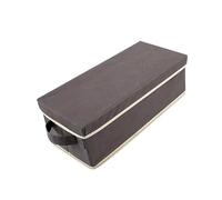 HGZLQKD DVD Storage Box CD Case Easy to Move Convenient Organizers with Handles and Lid for Travel Car, light brown