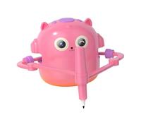 HGZLQKD Early Education Drawing Robot, Learning Teach Art with 100 Learning Cards and 2 Pens, pink
