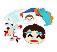 HGZLQKD Educational Felt Board Emotion Recognition Toy With And Features Expression Builder Matching Cards Activity Preschool Learning Aid suitable for classroom activities home play therapy