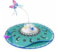 HGZLQKD Electric Cat Teaser Rotating Butterfly Toy With Flexible Wire Feather Under Mat Twirling Beads Activity 360 Degree Play Surface PP Polyester Materials