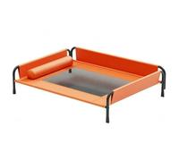 HGZLQKD Elevated Resting Raised Pet Bed Cot Dog Cat Bed Lounger With Pillow Off The Floor Frame Breathable Water Resistant Sleep Surface Metal Base Suitable, Orange