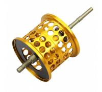 HGZLQKD Fishing Reel Aluminum Alloy Micro Spool Lightweight Perforated Design Upgraded Rotating Mass Faster Casts Suitable for Coastal River Lake Fishing Scenarios, Gold