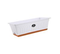 HGZLQKD Flower Window Box Vegetable Planter Rectangular 50x19x16cm Windowsill Planter for Garden Kitchen Multifunctional, White