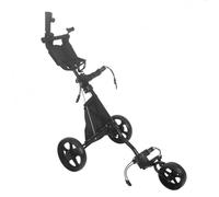 HGZLQKD Folding Golf Trolley Push Cart With Aluminum Alloy Construction And Three With Compact Folding And Phone And Scorecard Holder Suitable for walking the course travel storage, Black