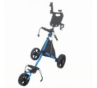 HGZLQKD Folding Golf Trolley Push Cart With Aluminum Alloy Construction And Three With Compact Folding And Phone And Scorecard Holder Suitable for walking the course travel storage, Blue