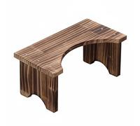 HGZLQKD Footrest Toilet Stool Step Stool Footstool Rest with Felt Pads for Raised Support and Space Saving Curved Form Suitable for Adult washroom, Brown, Light Roasted Wood