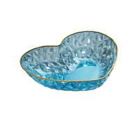 HGZLQKD Fruit Bowl Heart Shaped Food Dish Desktop Practical Modern Vegetable Fruit Plate for Birthday Christmas Party Celebration, Blue