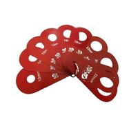 HGZLQKD Fruit Diameter Gauge Ruler, Measurement Device, Lightweight for Fresh Sizing Multi Holes Versatile Blueberry Measuring Ruler, red